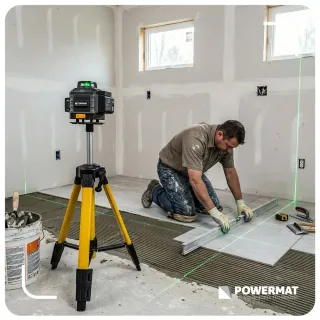Лазерен нивелир със зелен лъч Powermat PM-PLK-4DM2/ 40 м