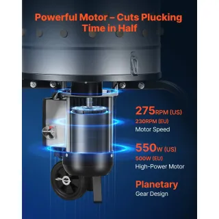 Машина за отстраняване на перушина от птици VEVOR TM400BS/2/ 500W Машина за отстраняване на перушина от птици VEVOR TM400BS/2/ 500W