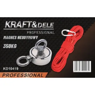 Комплект неодимови магнити с въже KraftDele KD10419/ 350 кг