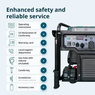 Комбиниран инверторен генератор газ/бензин KOENNER-SOEHNEN KS 6500iEG/ 6,5kW/ 230V/ 17л