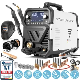 Апарат за електродъгово заваряване STAHLWERK MIG MAG 200 Spot Pulse Pro/ 200A