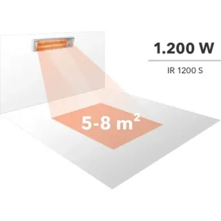 Лъчист инфрачервен отоплител TROTEC IR 1200 S, 0.6 kW - 1.2 kW