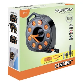 Маркуч в касета със струйник CLABER AQUAPASS/ 15 м Маркуч в касета със струйник CLABER AQUAPASS/ 15 м