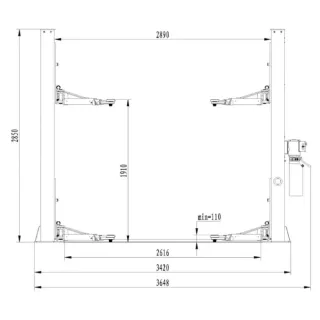 Двуколонен полуавтоматичен подемник REDATS L-205F/ 4.2 т/ 2,2 kW