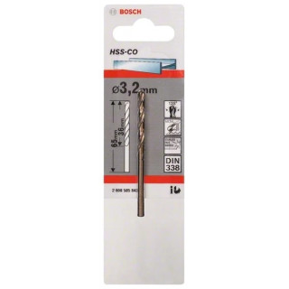 Свредло HSS-Co DIN 338 за метал на Bosch 3.2 mm