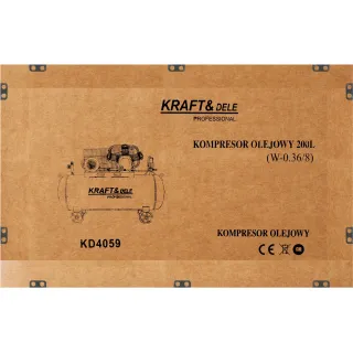Маслен компресор KraftDele KD4059/ 4.1kW/400V/ 200л Маслен компресор KraftDele KD4059/ 4.1kW/400V/ 200л