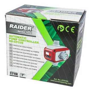 Електронен пресостат с регулируем манометър RAIDER RD-EPC08/ 2.2 kW