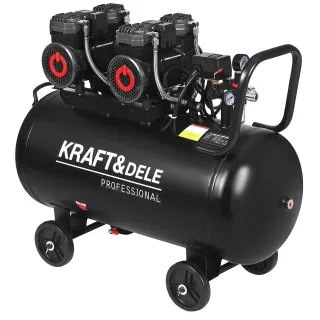 Безмаслен въздушен компресор КraftDele KD4083/ 2x2200 W/ 100 л