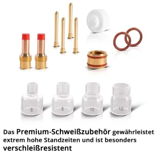 Комплект стъклени дюзи STAHLWERK Premium TIG/ 14 части