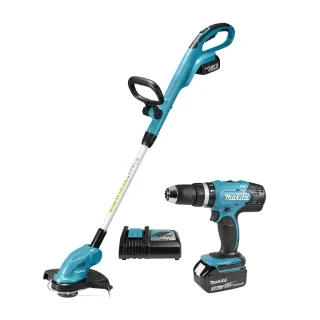 Акумулаторен комплект тример и ударен винтоверт Makita DLX2114X1/ 18V/ 2x3Ah