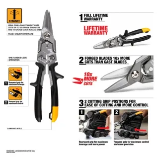 Комплект ножици за ламарина TOUGHBUILT TB-H4S3-60/ 3бр. Комплект ножици за ламарина TOUGHBUILT TB-H4S3-60/ 3бр.