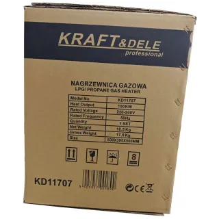 Газов калорифер KraftDele KD11707/ 100kW/ 1000m3/h Газов калорифер KraftDele KD11707/ 100kW/ 1000m3/h