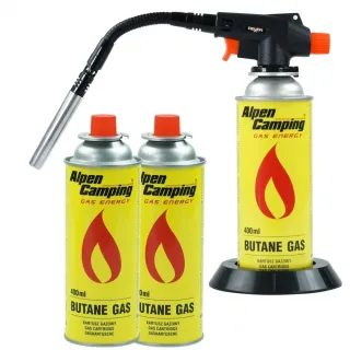Комплект газова горелка + 3 бр. газ REXXER RB-04-119/ 1300 W