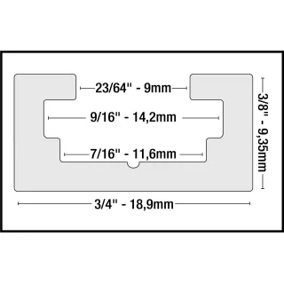 Универсална алуминиева шина за работен плот Milescraft  T-Trax24™