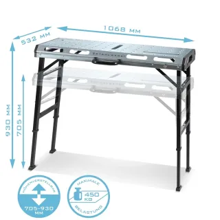 Мобилна регулируема заваръчна маса STAHLWERK AWT-930 ST/ 1068 x 532 мм Мобилна регулируема заваръчна маса STAHLWERK AWT-930 ST/ 1068 x 532 мм