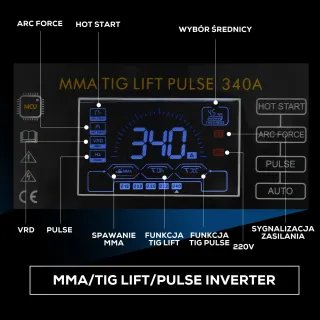 Инверторен заваръчен апарат KraftDele KD3431/ 340A Инверторен заваръчен апарат KraftDele KD3431/ 340A