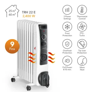 Маслен радиатор TROTEC TRH 22 E/ с термостат / 2.0kW Маслен радиатор TROTEC TRH 22 E/ с термостат / 2.0kW