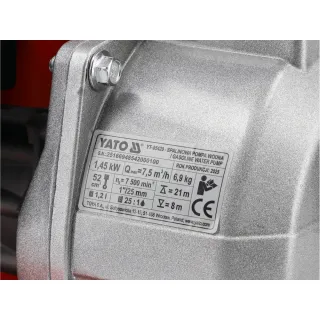 Бензинова водна помпа Yato YT-85420/ 1,45 kW/ 7,5 м³/ч Бензинова водна помпа Yato YT-85420/ 1,45 kW/ 7,5 м³/ч