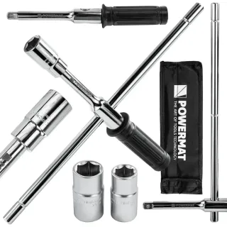 Комплект кръстат ключ за джанти с вложки Powermat PM-KLDK-400T/ 1/2