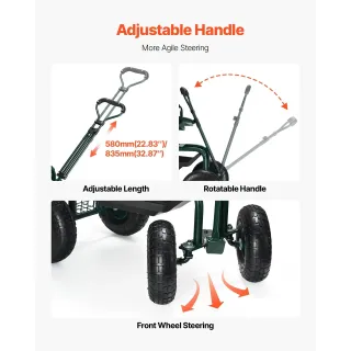 Мобилен градински стол с регулируема височина и въртяща се седалка VEVOR TC4502F/ 180 кг