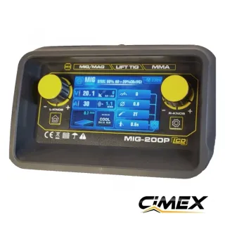 Комбиниран телоподаващ заваръчен апарат CIMEX MIG-200P/ 200A/ LED дисплей