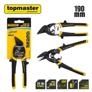 Дясна ножица за ламарина TopMaster 370722/ 190 мм