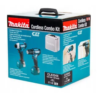 Комплект акумулаторен винтоверт + гайковерт Makita CLX224X/ 12V/ 2x1.5Ah