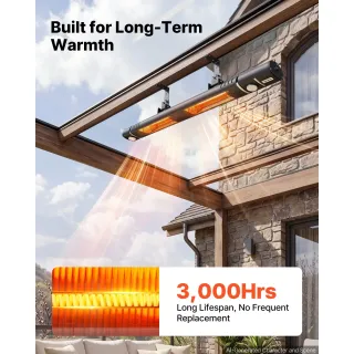 Инфрачервен отоплител с дистанционно VEVOR JHGI-3000LR/ 3kW