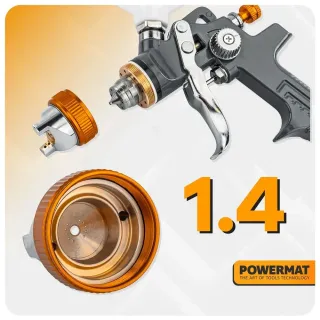 Пневматичен пистолет за боядисване Powermat HVLP PM-PDM-170T/ 3-4bar
