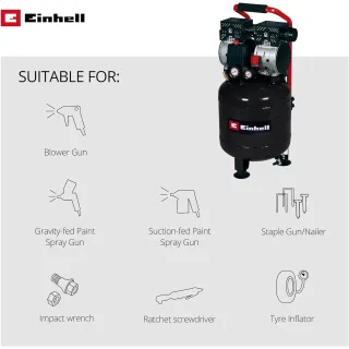 Безмаслен компресор за въздух Einhell TE-AC 135/24 Silent Plus/ 750W