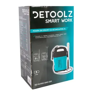 Акумулаторна пръскачка Detoolz DZ-PA1002-S001-G01/ 12V/ 2Ah/ 8 л