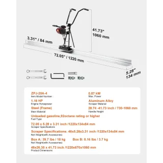 Бензинов вибромастар VEVOR ZPJ-25A-4/ 1.16 к.с. Бензинов вибромастар VEVOR ZPJ-25A-4/ 1.16 к.с.