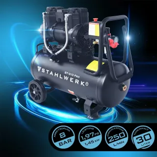 Компресор за въздух с пистолет, маркуч и разпределител STAHLWERK ST-310 Pro fully/ 1.45 kW/ 30л