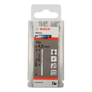 Свредло HSS-G за метал на Bosch 4.5 mm комплект 10 броя Свредло HSS-G за метал на Bosch 4.5 mm комплект 10 броя