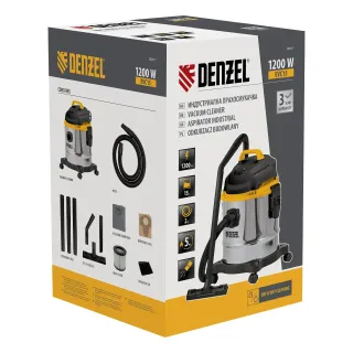Прахосмукачка за сухо и мокро почистване Denzel EVC15/ 1200 W
