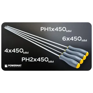 Комплект удължени отвертки Powermat PM-ZW-4ZN/ 4 бр.