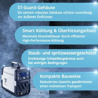 Цифров заваръчен апарат STAHLWERK AC/DC TIG 200 ST 1033/ 200A