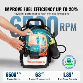 Бензинова раница духалка за листа VEVOR BL-866B/ 63cc Бензинова раница духалка за листа VEVOR BL-866B/ 63cc