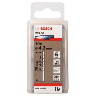 Свредло HSS-Co Standard line за метал на Bosch 4.2 mm - 10 броя