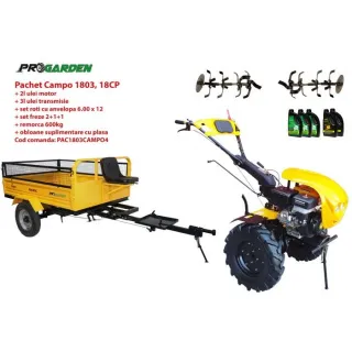 Комплект бензинов мотокултиватор ProGARDEN Campo 1803 EURO5,18HP, 2+1 предавки