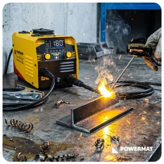 Инверторният заваръчен апарат Powermat PM-PAS-180L/ 180А Инверторният заваръчен апарат Powermat PM-PAS-180L/ 180А