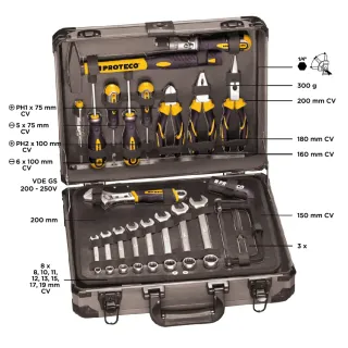 Куфар с инструменти PROTECO 420411129/ 129 части