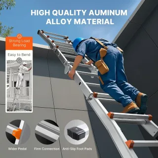 Телескопична сгъваема стълба VEVOR KMP405C/ 5.12 м