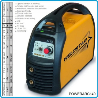 Инверторен електрожен Weldstar Power Arc 140 20-140A