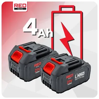 Акумулаторен верижен трион RED TECHNIC RTPAK0124/ 21V/ 2x4Ah