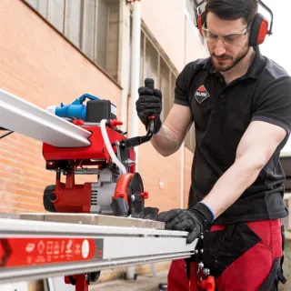 Машина за рязане на строителни материали циркулярна с водеща греда Rubi DL-125 1200/ 1800 W
