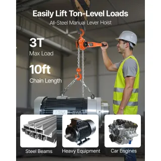 Ръчен лостов верижен телфер VEVOR HSH-3T-3M/ 3т