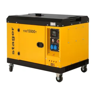 Дизелов звукоизолиращ генератор STAGER YDE15000T, 12kVA, 48A