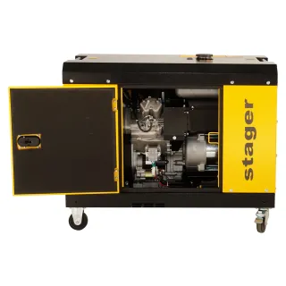 Дизелов звукоизолиращ генератор STAGER YDE15000T, 12kVA, 48A