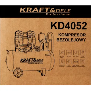 Безмаслен компресор KraftDele KD4052/ 1500W/ 230V/ 50л